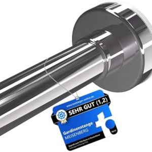 MEISENBERG Teleskop Duschvorhangstange 90-160cm ohne Bohren – Flexibel für Dusche und Fenster, Silber
