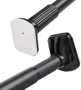 Gardinia Duschvorhangstange 120-170cm - Hochwertige Spannstange ohne Bohren für Badezimmer & Küche, Schwarz